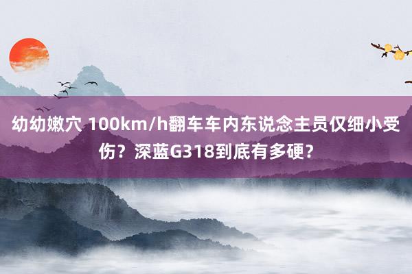 幼幼嫩穴 100km/h翻车车内东说念主员仅细小受伤？深蓝G318到底有多硬？