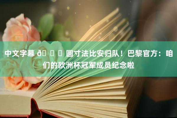 中文字幕 ?圆寸法比安归队！巴黎官方：咱们的欧洲杯冠军成员纪念啦