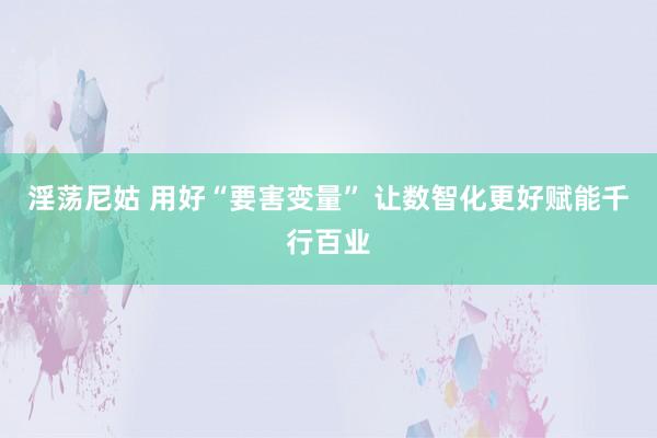 淫荡尼姑 用好“要害变量” 让数智化更好赋能千行百业