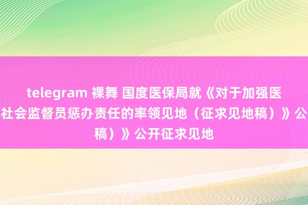 telegram 裸舞 国度医保局就《对于加强医疗保险基金社会监督员惩办责任的率领见地（征求见地稿）》公开征求见地