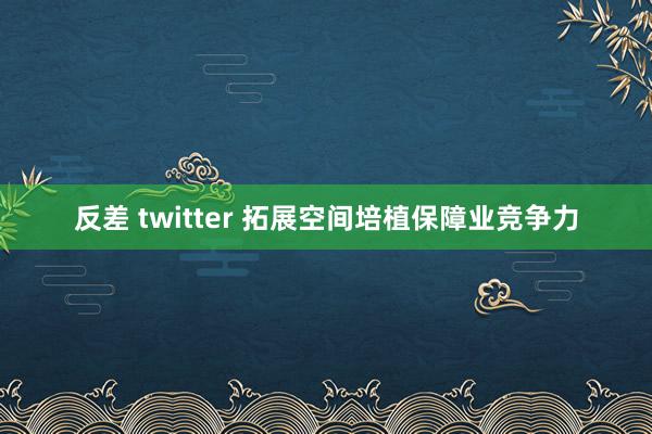 反差 twitter 拓展空间培植保障业竞争力